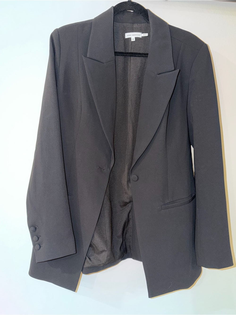 Good American NWOT Women's Black Fitted Blazer - Picture 3 of 5